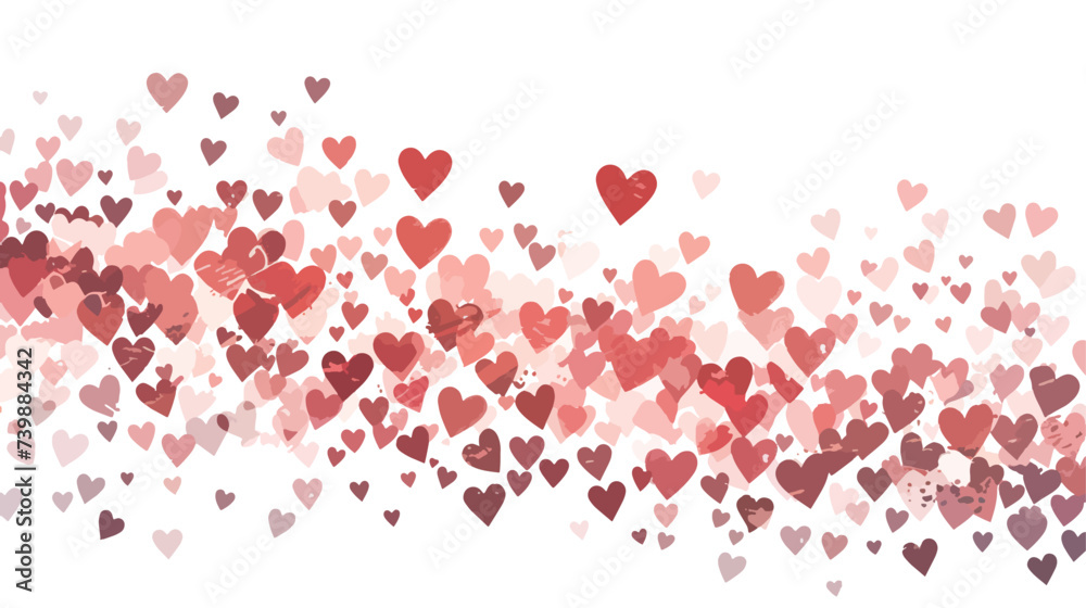 Flat Vector panoramic overlay of hearts 