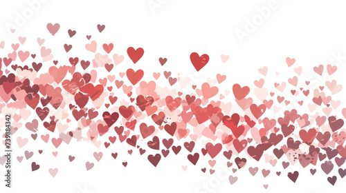 Flat Vector panoramic overlay of hearts 