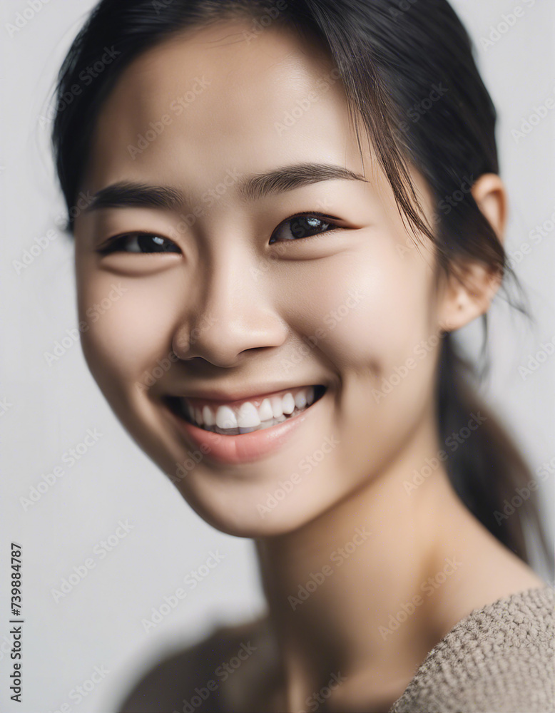 Portrait of an Asian young woman with a happy and sincere smile, isolated white background. copy space for text
Portrait of an Asian young woman with a happy and sincere smile, isolated white background. copy space for text