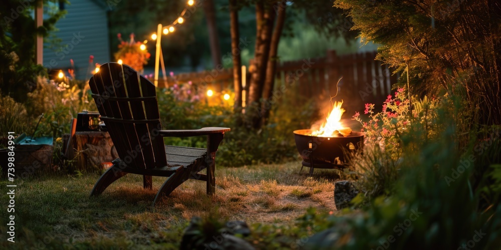 Cozy Evening: Late Summer Backyard Gathering by the Fire Pit