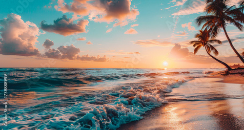 sunset, sea, beach, ocean, water, sunrise, nature