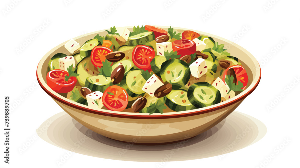 Traditional Greek salad with slices
