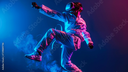 A mesmerizing figure adorned in a white uniform and goggles captivates the audience with their fluid movements, transforming the stage into a canvas of dynamic dance and thrilling entertainment at th