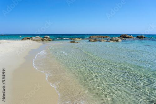 Sant'Elmo beach in Costa Rei, crystal clear water and white sand, Sant'Elmo bay, Castiadas, Muravera, Sardinia, Italy photo