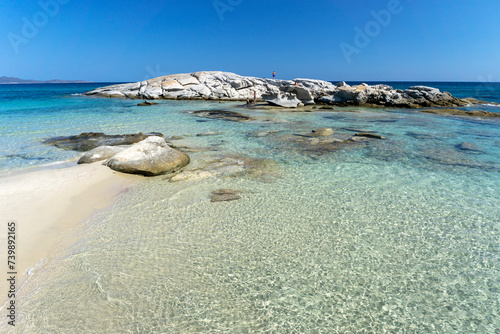 Scoglio di Peppino beach, Costa Rei, Muravera, Castiadas. Sardinia. Beach with white sand and crystal clear waters and the famous rock photo