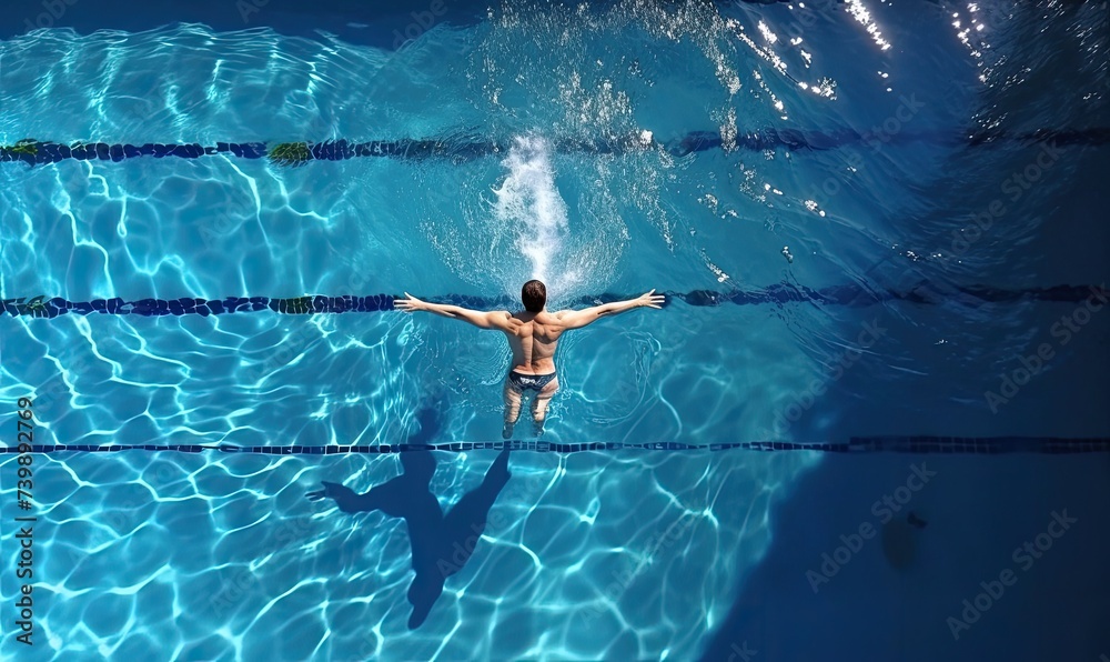 Swimming in Serenity: A Man Embracing the Water with Open Arms