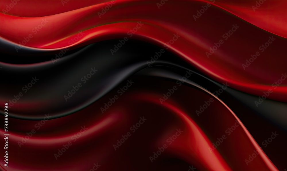 Waves of Crimson and Ebony Dance Across a Vibrant Canvas