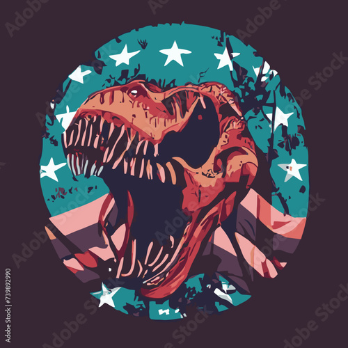 vector artwork A dinosaur with a flag american vector design prints vector design illustrations 