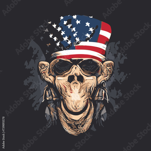 vector artwork A skull with a flag american on it vector design prints vector artwork vector design vector artwork 