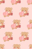 a pattern with a teddy bear and heart