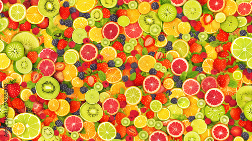 Sliced citrus fruits and be...