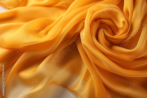 Yellow silk fabric background, a satin luxury cloth texture abstract background