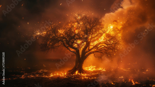 Photo Burning tree