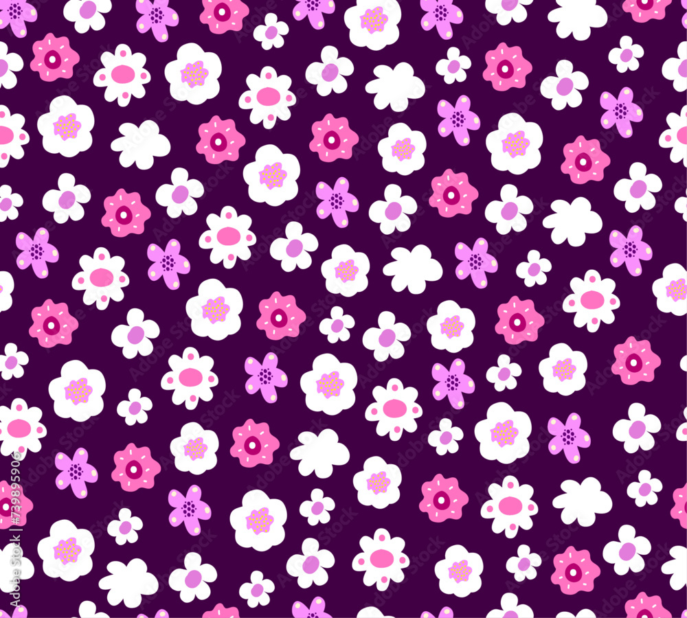 a flower pattern of various shapes