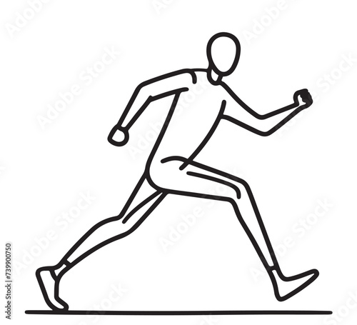 Running man vector  abstract running person silhouette symbol  modern simple sprinter trail shape