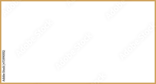 Rectangle gold frame with 3.25 : 1.75 aspect ratio for business card, horizontal border cutout, svg  with transparent background.