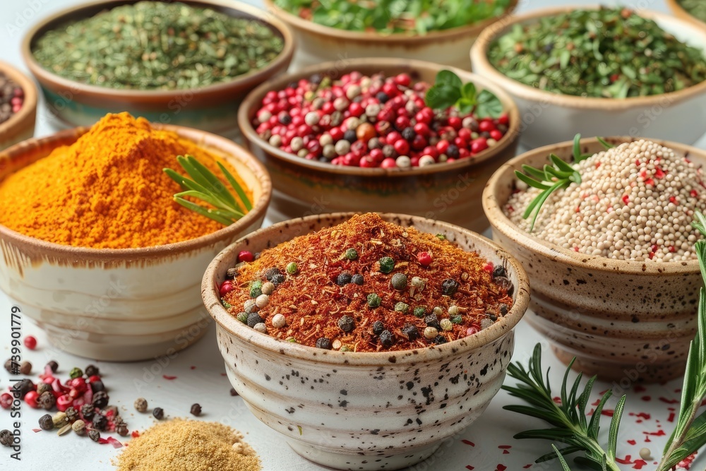Fototapeta premium Organic seasoning powder an essential requirement for delicious food advertising food photography