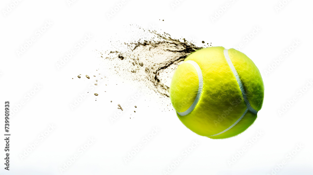 Close-up of a tennis ball in motion