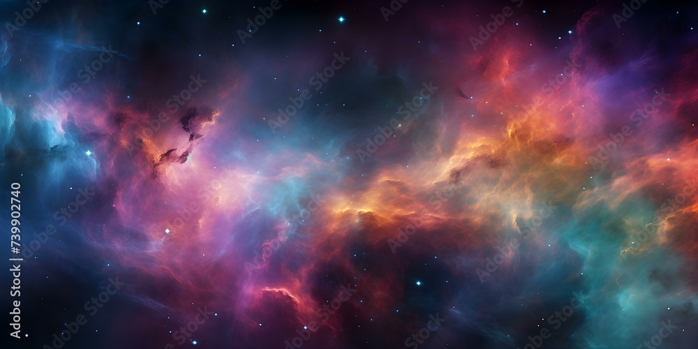 Astronomical masterpiece: A vibrant nebula shines in the cosmic depths. Concept Outer Space, Nebula, Cosmic Art, Astronomy, Colorful Galactic Art