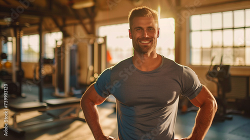 Portrait of a fitness coach in a modern gym