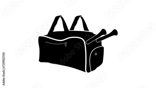 Baseball Bat Equipment Bag, black isolated silhouette
