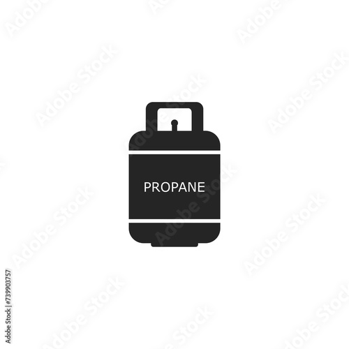 Propane gas tank icon isolated on white background. 