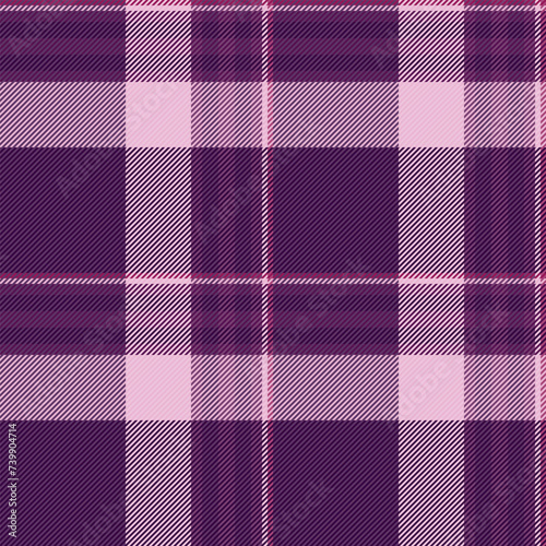 Grunge background seamless fabric, business tartan textile check. Tone pattern plaid vector texture in dark and purple colors.