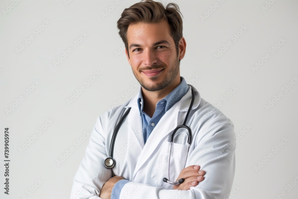 Portrait of doctor with stethoscope isolated on background Portrait of doctor with stethoscope isolated on background