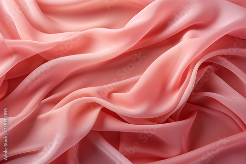 Pink silk fabric background, clothing material beautiful folds 