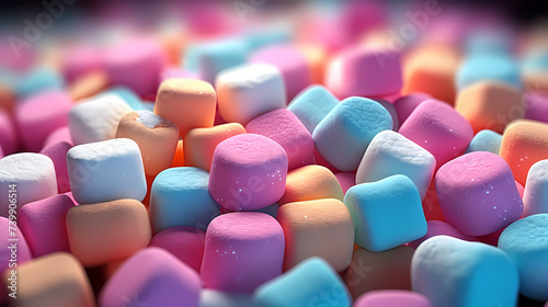 Colorful creative marshmallow background