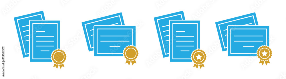 Certificate icon. Achievement icon. Award icon. diploma icon, vector illustration Certificate icon. Achievement icon. Award icon. diploma icon, vector illustration