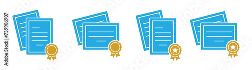 Certificate icon. Achievement icon. Award icon. diploma icon, vector illustration photo