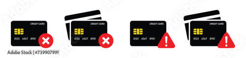 Credit card error icon. Money card blocked icon, vector illustration