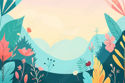 A slide background for showcasing spring. Background image. Created with Generative AI technology