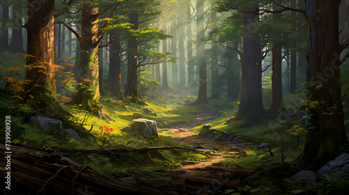 The Serene and Captivating Beauty of Raw, Dense Forest during the Transition of Seasons