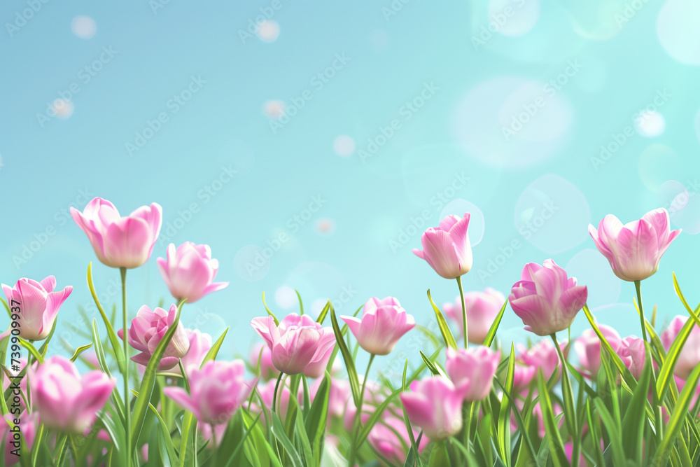 Fototapeta premium A slide background for showcasing spring. Background image. Created with Generative AI technology