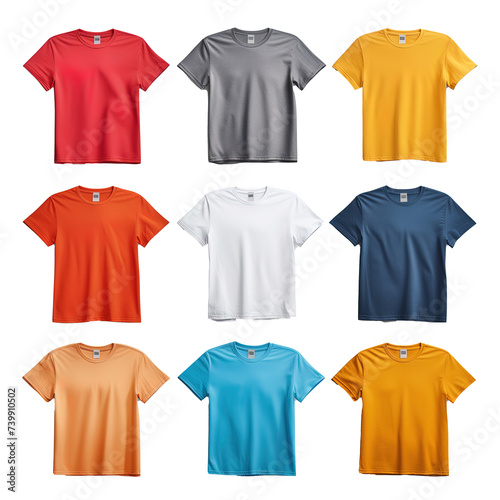 set of t-shirts isolated