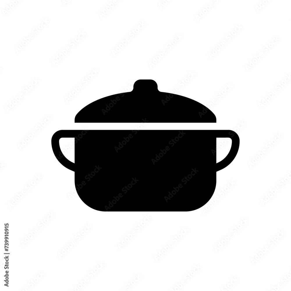 Cooking pan and pot glyph icon vector. cook pot cooking sign. isolated symbol illustration Cooking pan and pot glyph icon vector. cook pot cooking sign. isolated symbol illustration
