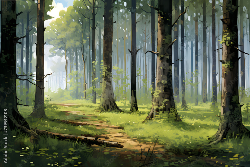 The Serene and Captivating Beauty of Raw, Dense Forest during the Transition of Seasons