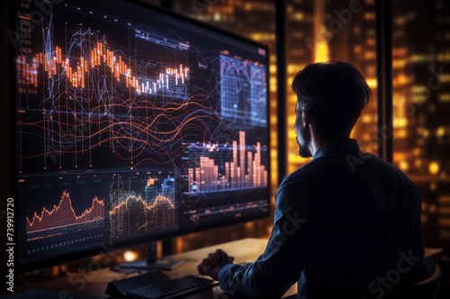 Financial analyst using AI machine
