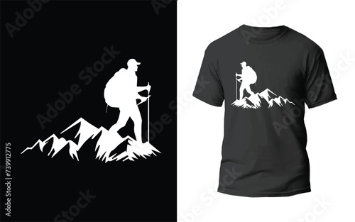 Hiking t-shirt design, outdoor shirt