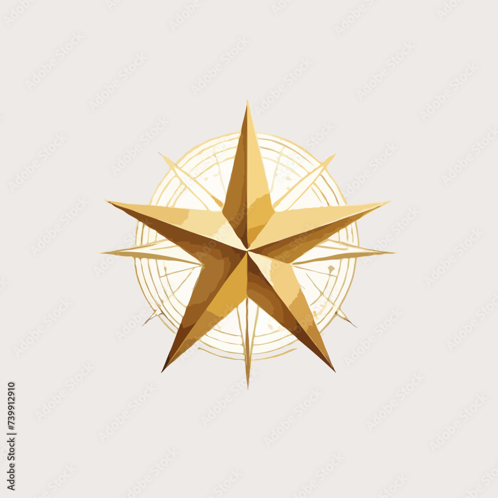 golden star isolated on white 