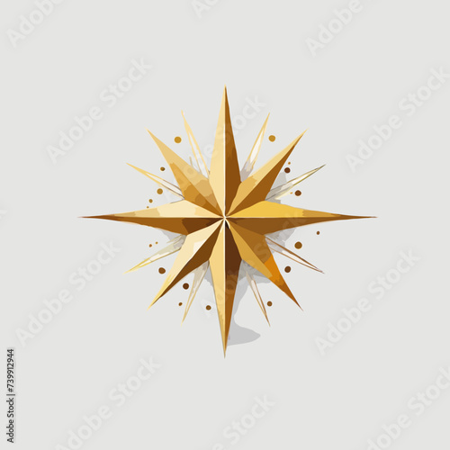 golden star isolated on white 