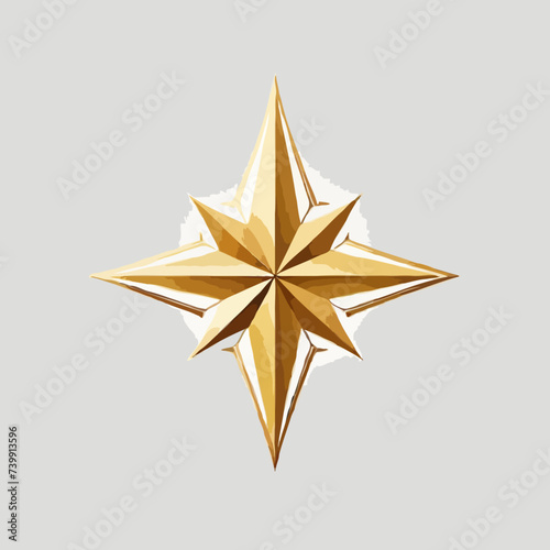 golden star isolated on white 