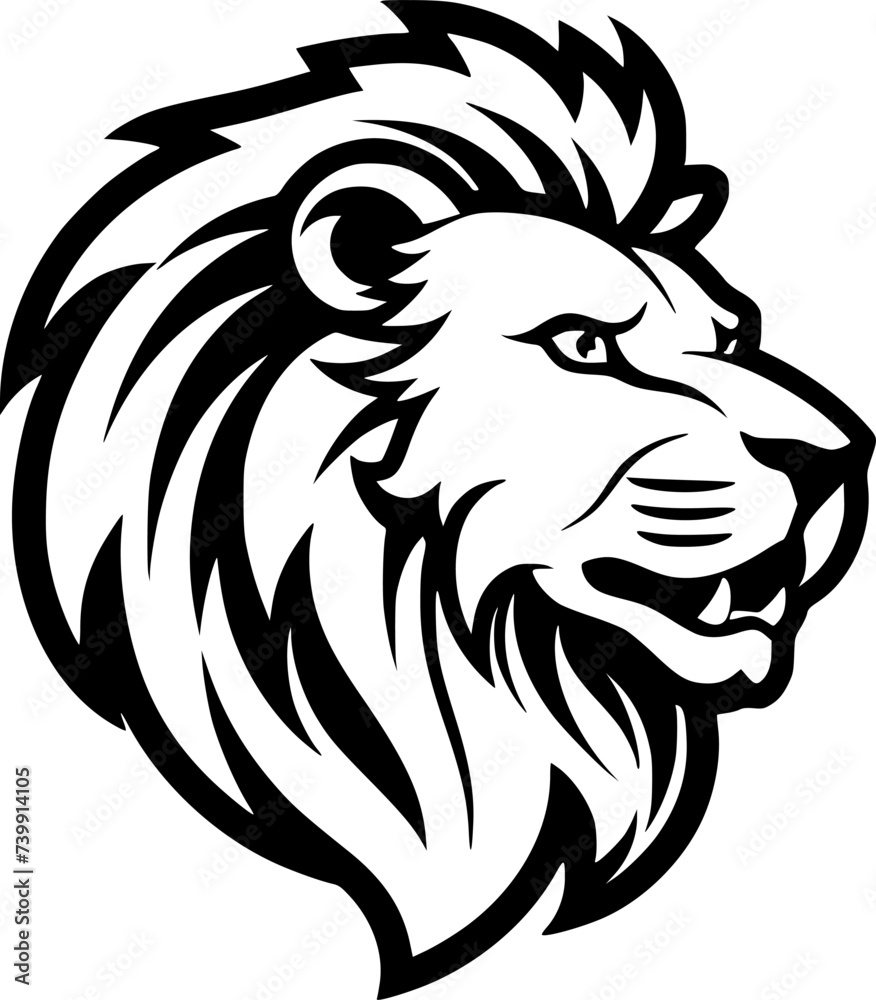 Fototapeta premium Lion | Minimalist and Simple Silhouette - Vector illustration