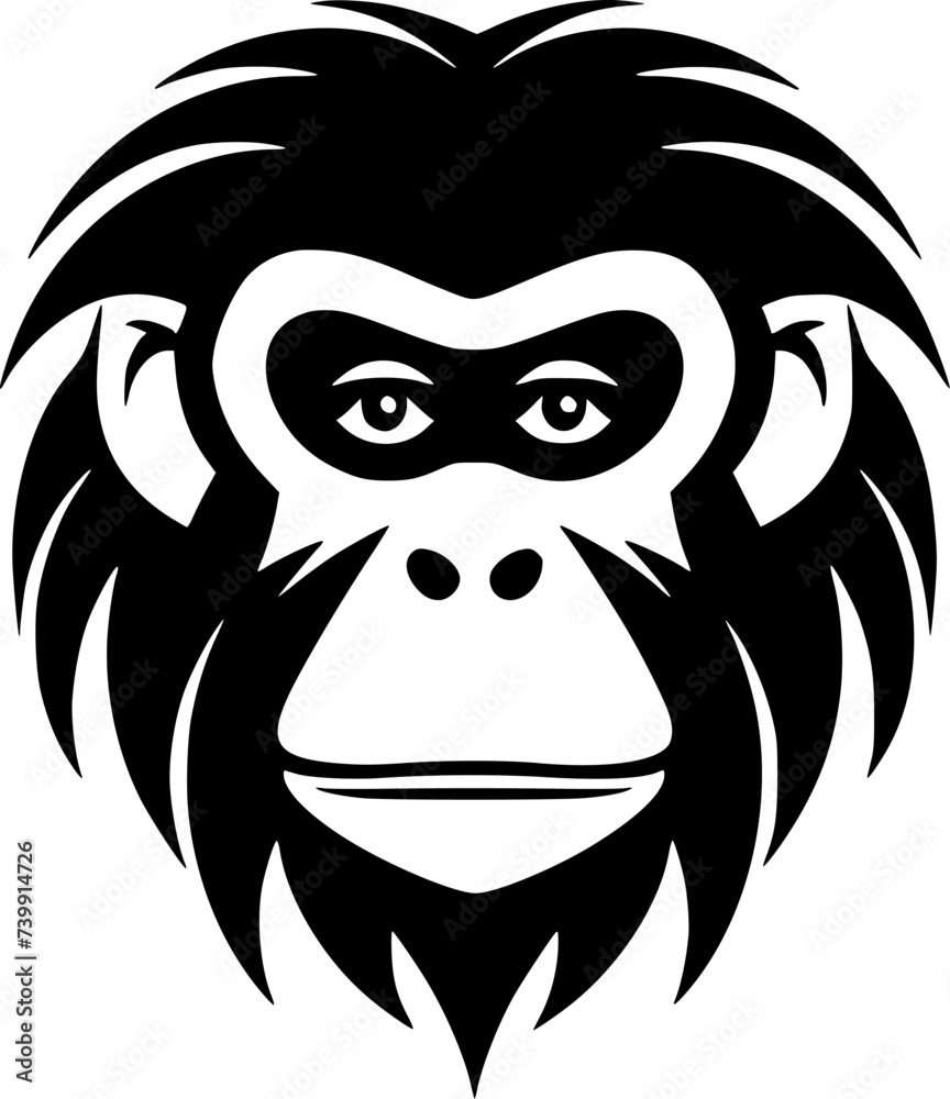 Monkey | Minimalist and Simple Silhouette - Vector illustration