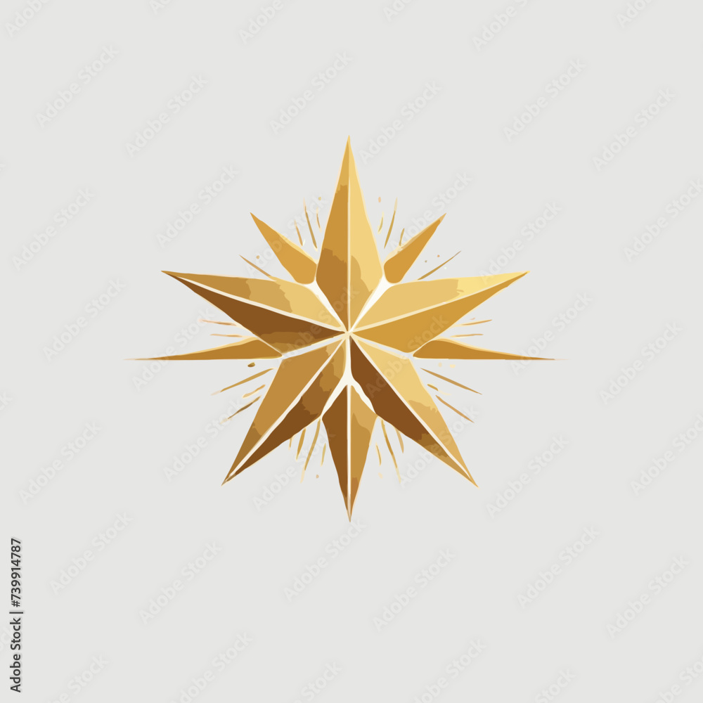golden star isolated on white 