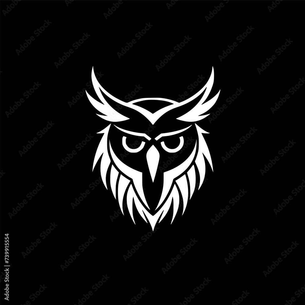 Owl | Black and White Vector illustration