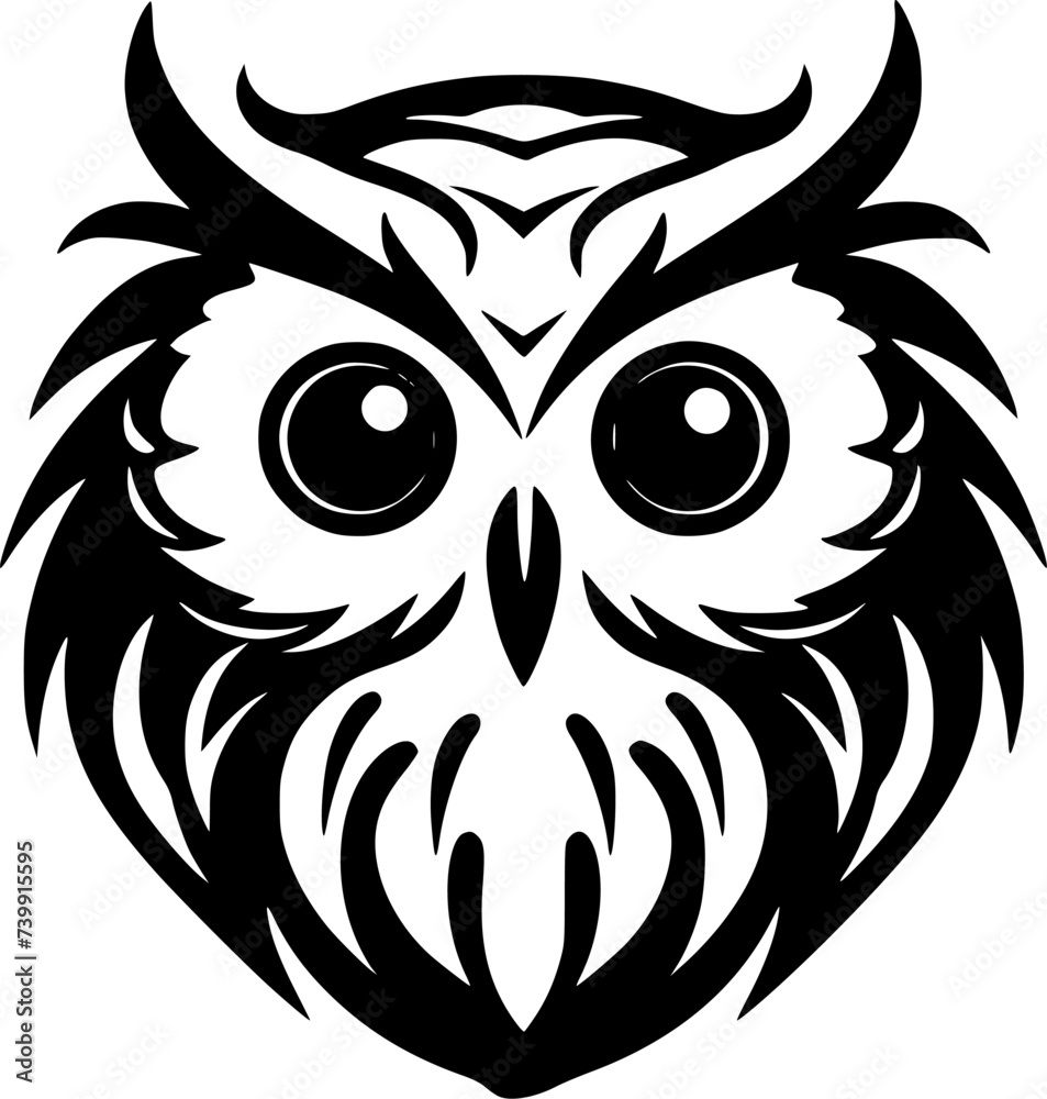 Obraz premium Owl Baby | Minimalist and Simple Silhouette - Vector illustration