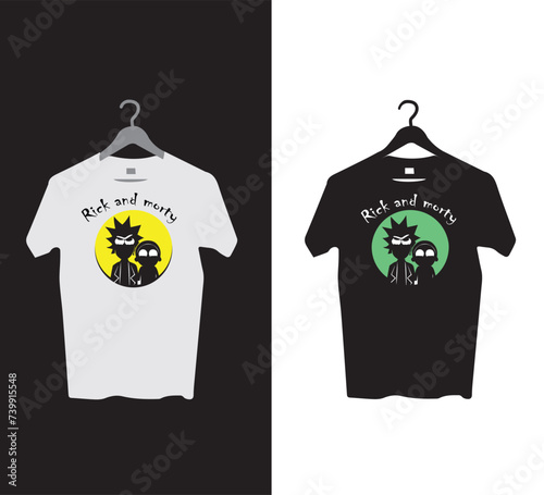 Obraz na plátně Rick and Morty vector illustration for t-shirts, men's t-shirts, kids t-shirts,